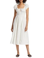 Quinn Cotton Shirred Midi-Dress