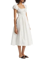 Quinn Cotton Shirred Midi-Dress