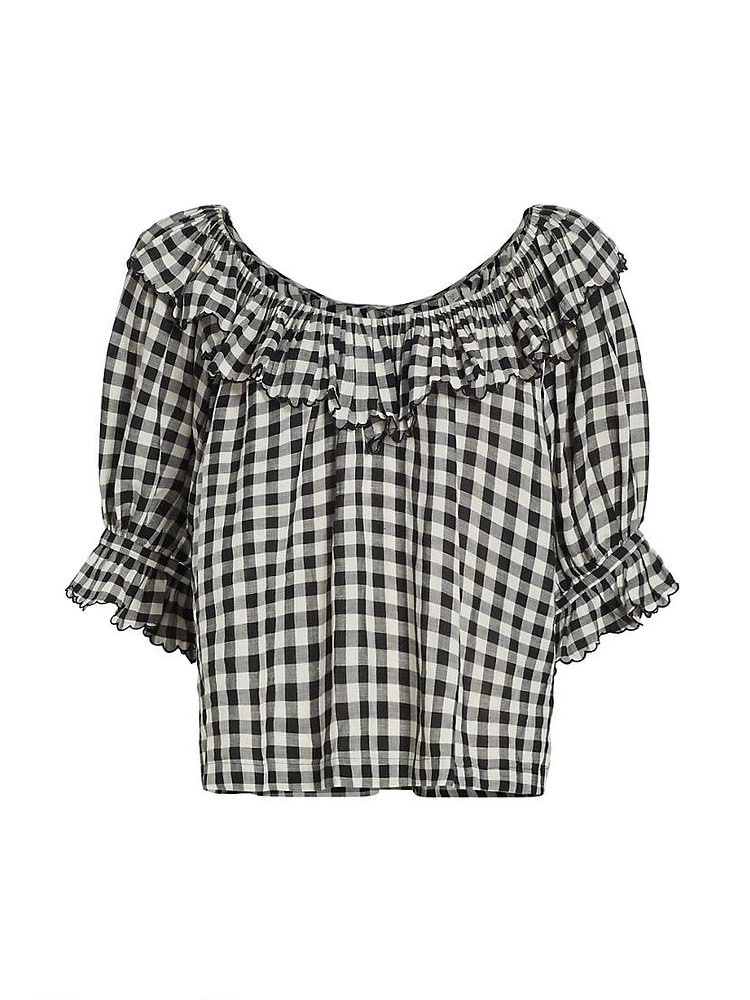 Samara Gingham Ruffled Top