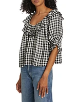 Samara Gingham Ruffled Top