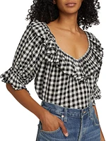 Samara Gingham Ruffled Top