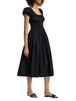 Quinn Cotton Smocked Midi-Dress