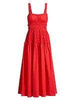 Marianne Cotton Smocked Midi-Dress