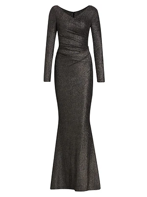 Metallic Jersey Body-Con Gown