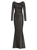 Metallic Jersey Body-Con Gown