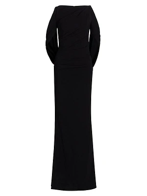 Infinity Sleeve Cady Body-Con Gown