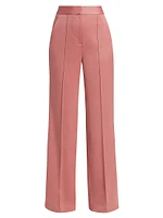 Edia Satin Straight-Leg Pants