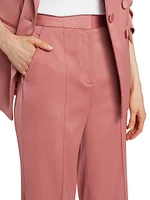 Edia Satin Straight-Leg Pants