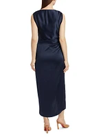 Paige Gathered Cowlneck Midi-Dress