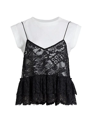 Samantha Lace Cotton T-Shirt