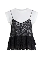 Samantha Lace Cotton T-Shirt