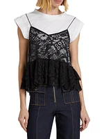 Samantha Lace Cotton T-Shirt