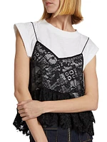 Samantha Lace Cotton T-Shirt