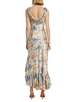 Ciara Floral Silk Maxi Dress