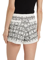 Adalee Cotton-Blend Bouclé Shorts