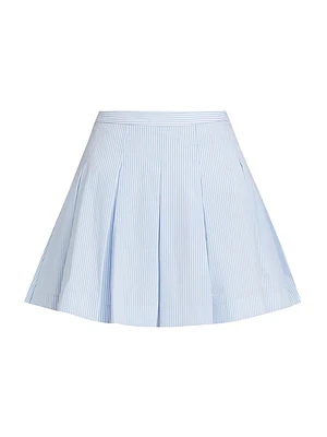 Cal Pinstripe Pleated Miniskirt