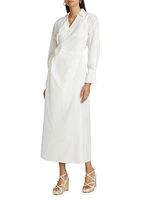 Briar Draped Cotton-Blend Shirtdress