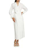 Briar Draped Cotton-Blend Shirtdress