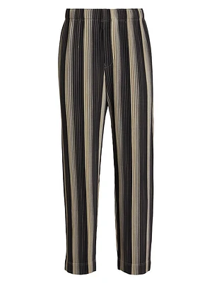 Striped Pleated Trousers