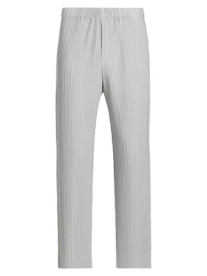 Basic Straight-Fit Pleated Pants