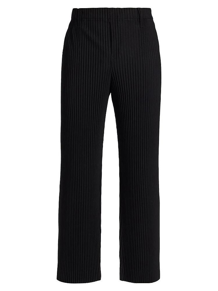 Basics Pleated Straight-Fit Pants