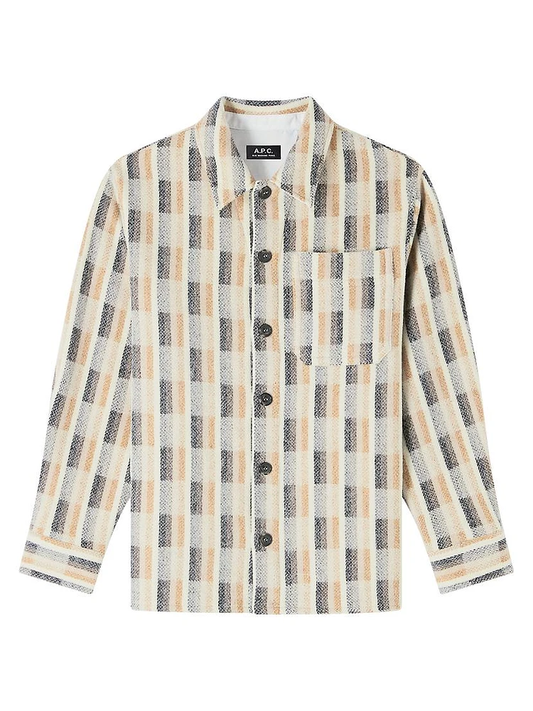 Stanley Printed Wool Button-Front Shirt