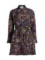 Cami Floral Cotton Tie-Waist Shirtdress
