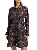 Cami Floral Cotton Tie-Waist Shirtdress