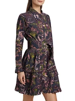 Cami Floral Cotton Tie-Waist Shirtdress