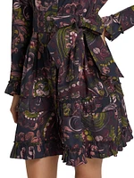 Cami Floral Cotton Tie-Waist Shirtdress