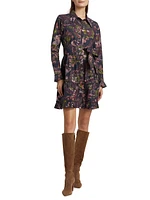Cami Floral Cotton Tie-Waist Shirtdress