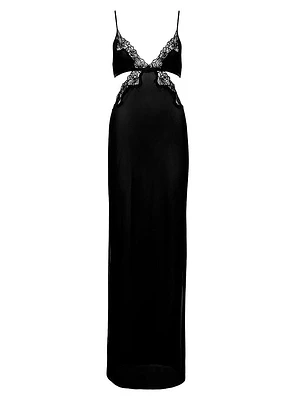 Chiffon Cut-Out Maxi Chemise