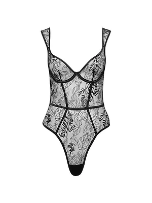 Botanical Mesh Strappy Bodysuit