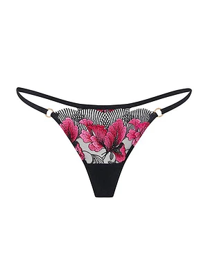 Floral Embroidered Thong