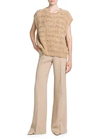 Val D'egua Silk Cap-Sleeve Sweater