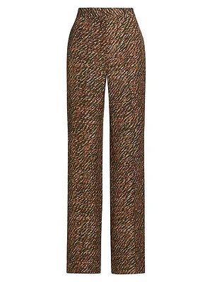 Dany Andre Print Silk Trousers