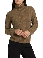 Napier Cable-Knit Cashmere Turtleneck Sweater