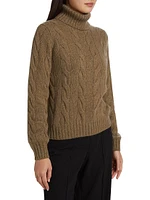 Napier Cable-Knit Cashmere Turtleneck Sweater