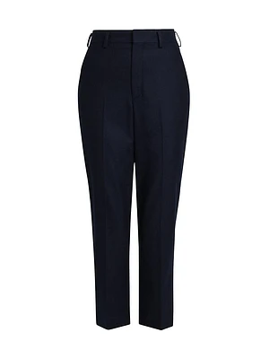 Cropped Wool-Blend Trousers