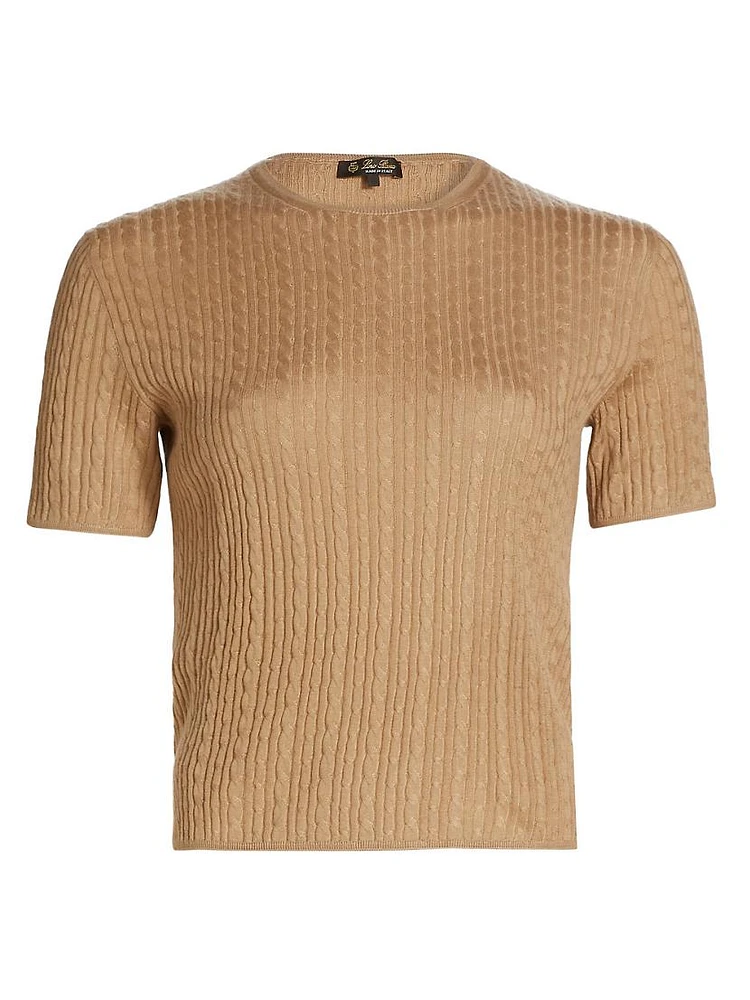 Cable-Knit Cashmere-Silk Sweater