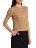 Cable-Knit Cashmere-Silk Sweater