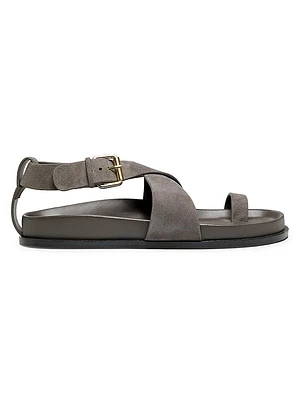 Dula Suede Ankle-Wrap Sandals