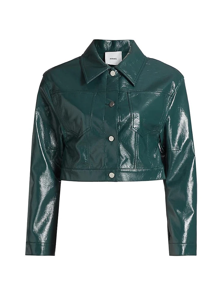 Mercer Faux Leather Crop Jacket