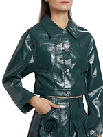 Mercer Faux Leather Crop Jacket