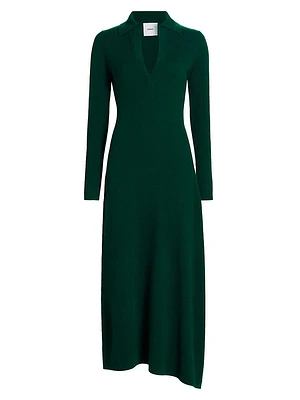 Minerva Wool-Cashmere Polo Sweater Dress