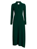 Minerva Wool-Cashmere Polo Sweater Dress