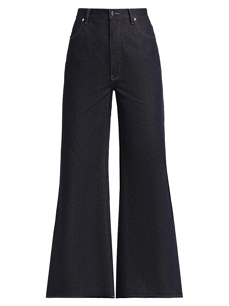 Ezra Denim Wide-Leg Pants