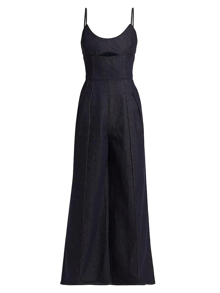 Weston Denim Cut-Out Jumpsuit