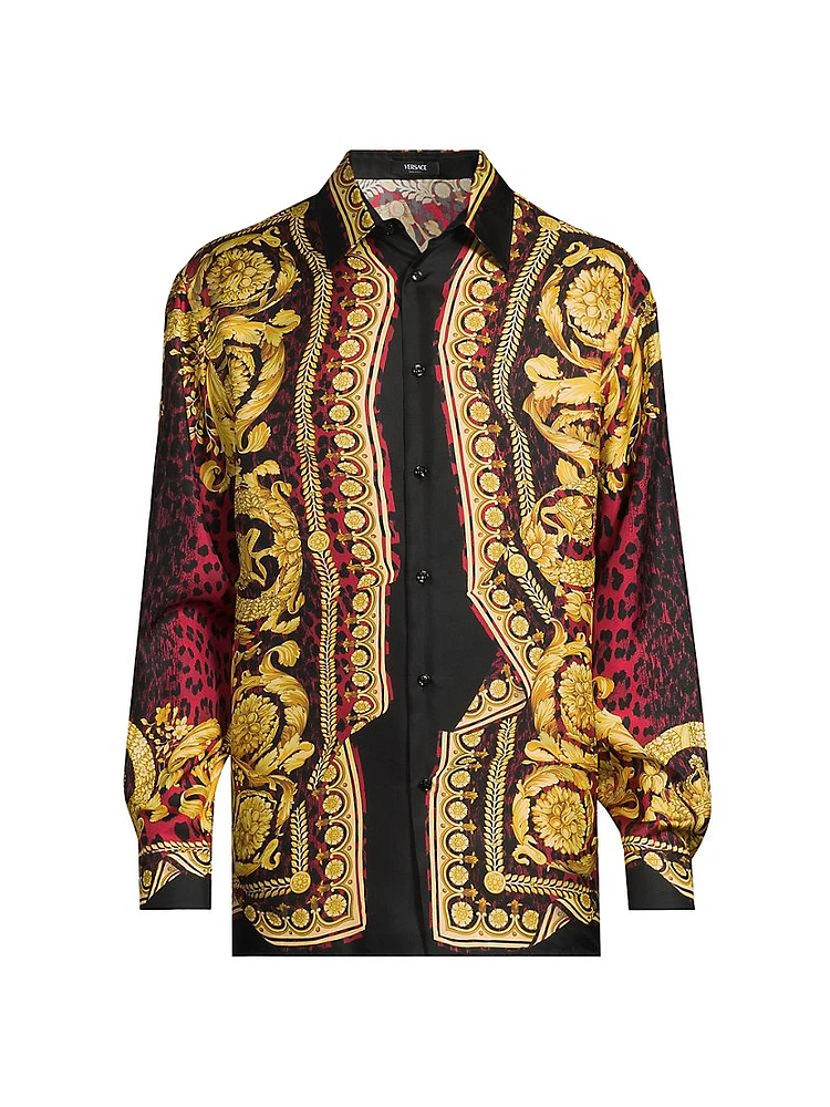 Wild Barocco Print Silk Twill Shirt