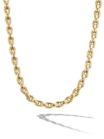 Elongated Box Chain Necklace in 18K Yellow Gold, 6MM